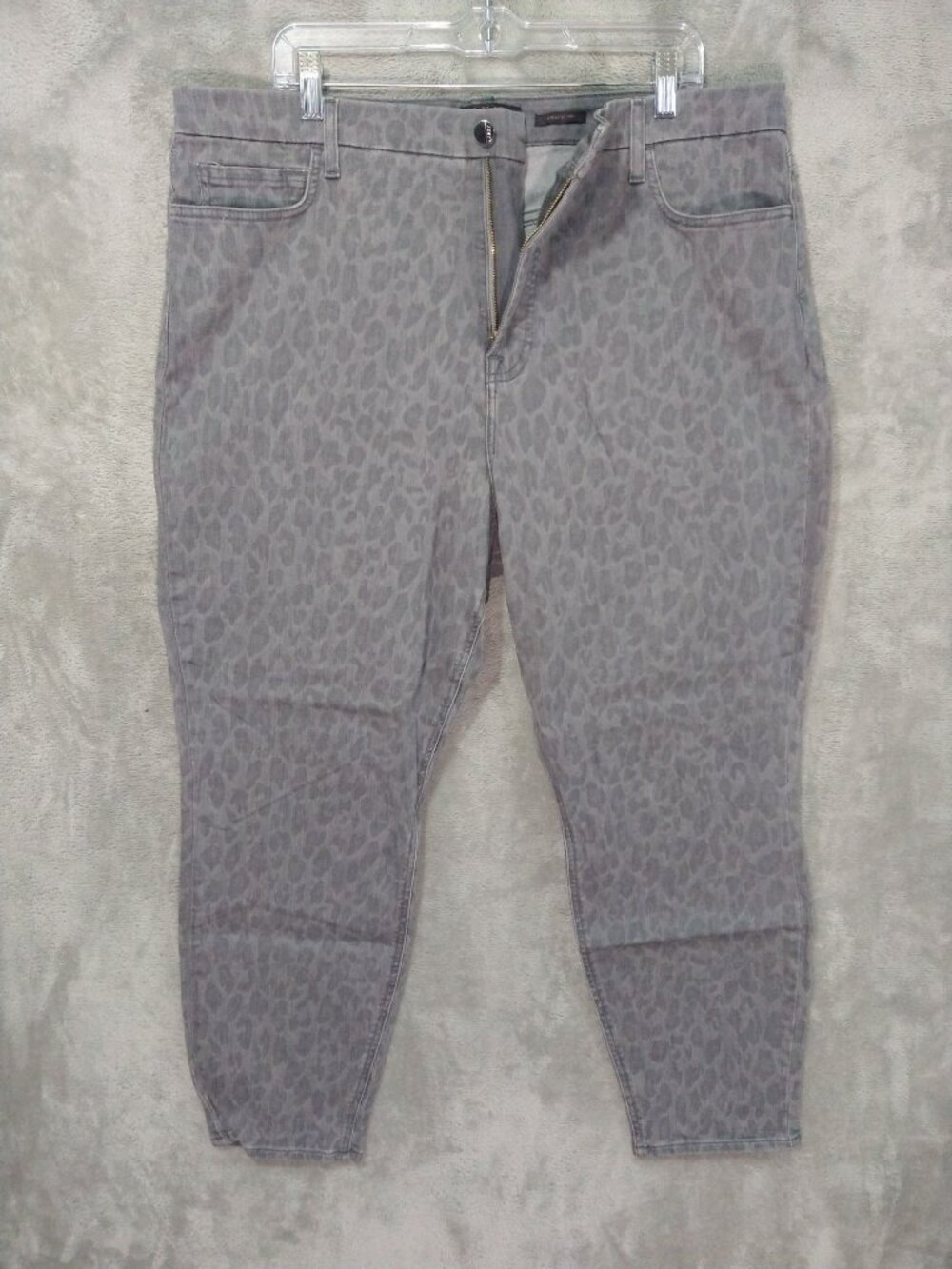 7 For All Mankind Jen7 Jeans Womens 20 Plus Gray Leopard High Rise Skinny Ankle